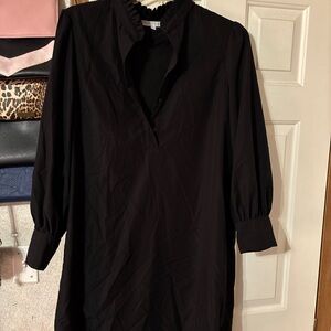 Preston & York Black Ruffle-Neck Dress